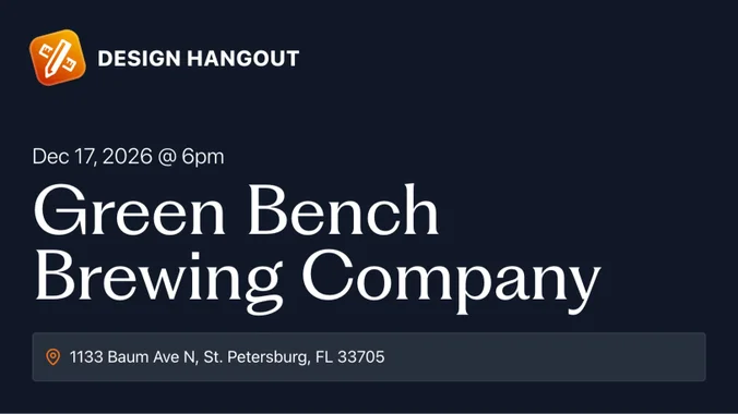 St Pete Design Hangout @ Green Bench
